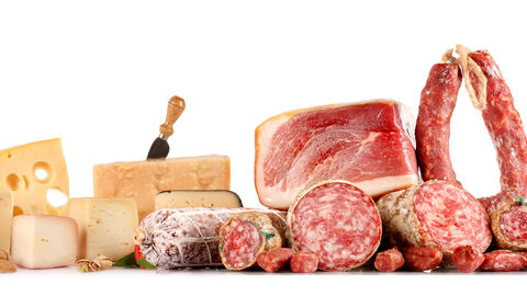 Wurst und Käse Wurstwaren und verschiedene Käsesorten