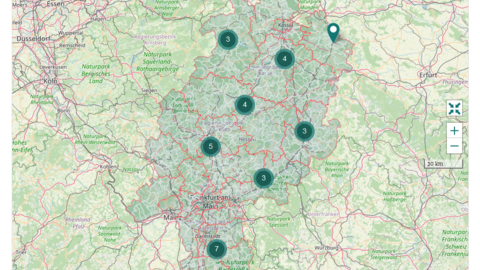 Landkarte Probenabholorte in Hessen