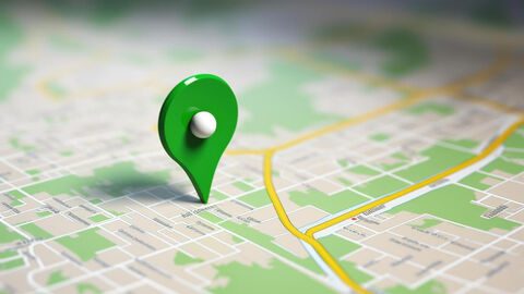 Standortpin auf einer Landkarte