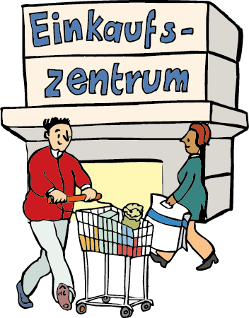 einkaufen-2 Das ist ein großes Gebäude mit vielen Geschäften.