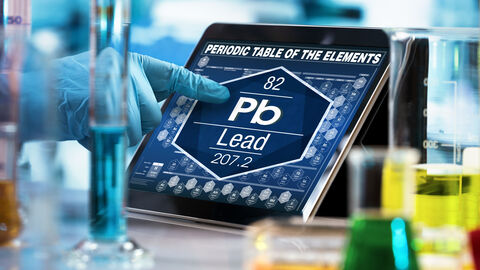 Tablet mit Periodensystem (Blei)
